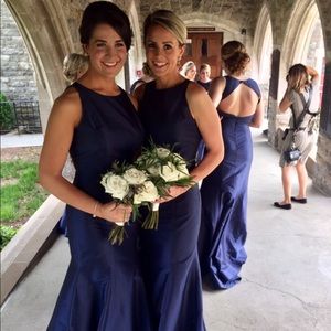 Monique Lhullier navy blue gown. No alterations.